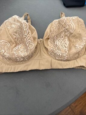 Rhonda Shear Beige Lace Pull On Underwire Bra